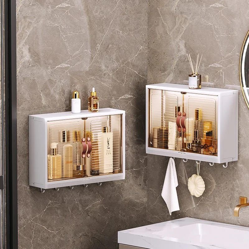 Wall Mounted Shelf Cabinet, Waterproof Storage Rack Organizer For Bathroom, Kitchen - Image 5