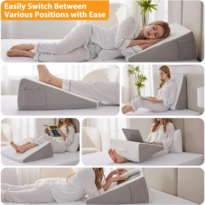 Bed Wedge Pillow, Back Support Pillow for Back Pain, Post Surgery Pillows - Image 3