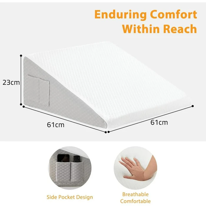 Bed Wedge Pillow, Back Support Pillow for Back Pain, Post Surgery Pillows - Image 7